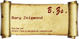 Bary Zsigmond névjegykártya