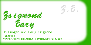 zsigmond bary business card